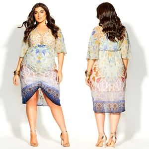 CITY CHIC BOHO RUCHED FRONT DRESS